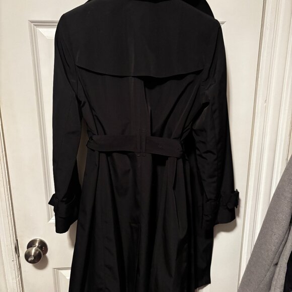 Womens long rain trench coat with flannel lining - Picture 4 of 5